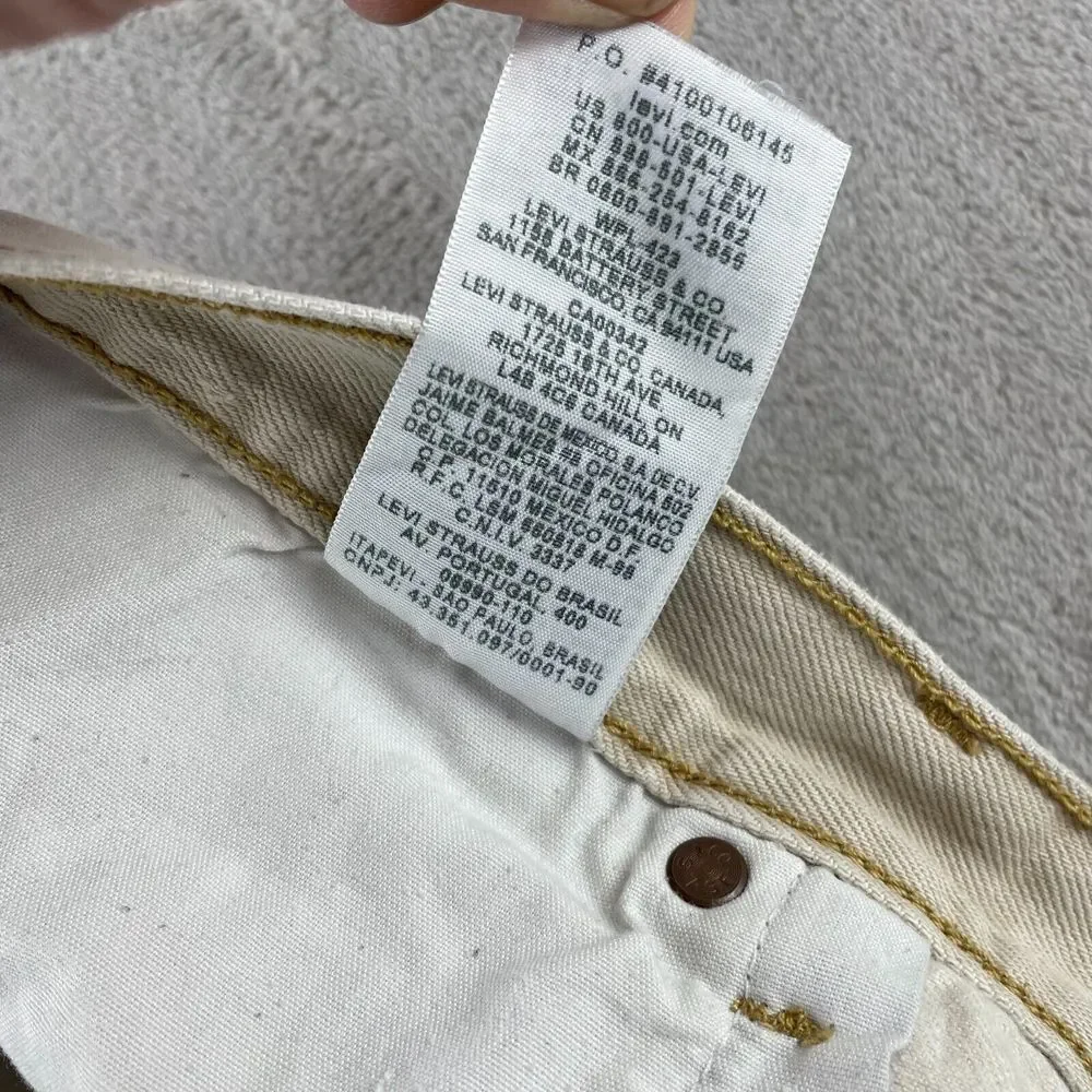 Vintage Levi's 501 XX Jeans Men 38 (Fits 34x29) Beige Straight Leg Grunge‎ Y2K